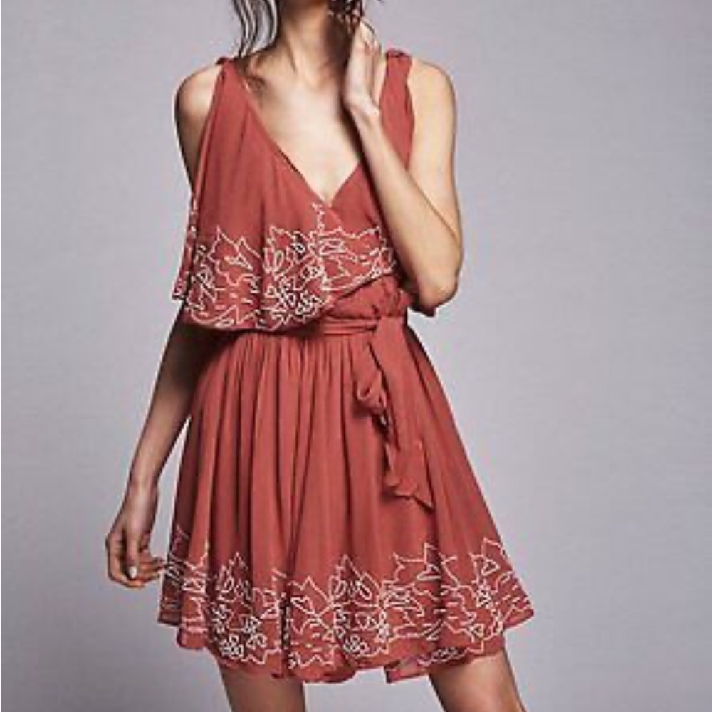 Free People Sylvia Beaded Wrap Dress